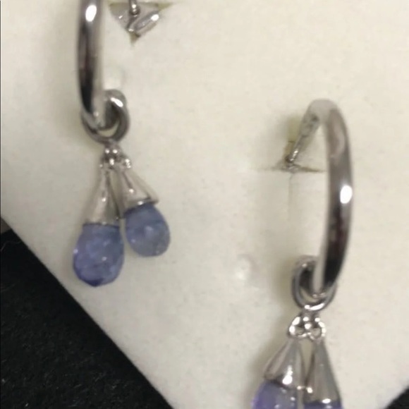 LucyQ Tamzanite” drop Earrings 9.25 Sterling Silver - Picture 2 of 2